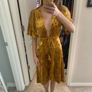 Velvet gold yellow forever 21 dress